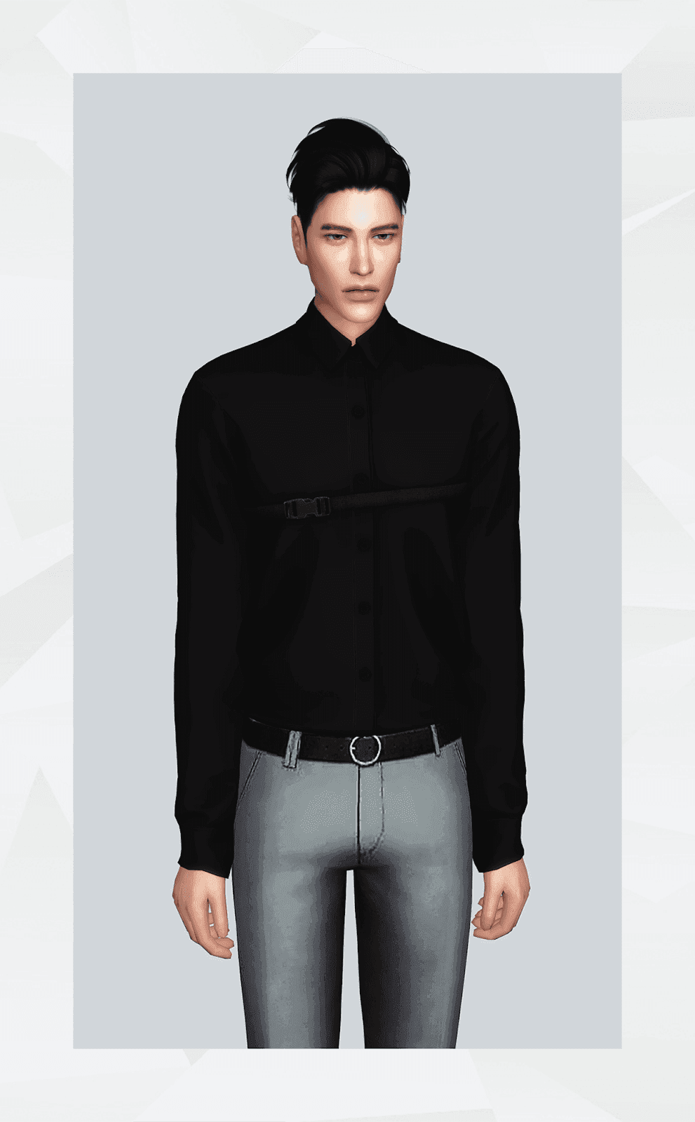 Галерея мода Мужская рубашка Men’s Strapped Shirt #1